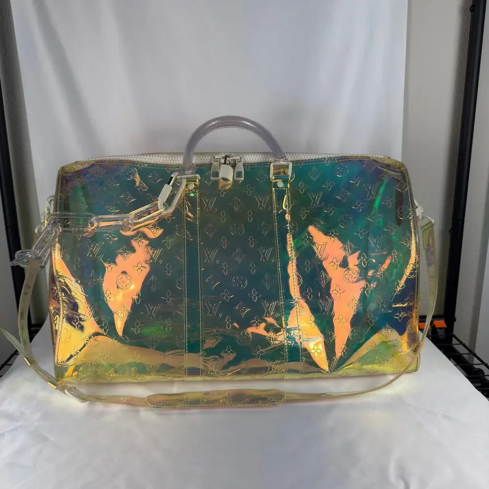 Louis Vuitton Prism Keepall Bandouliere 50 Iridescent Monogram PVC Duffel